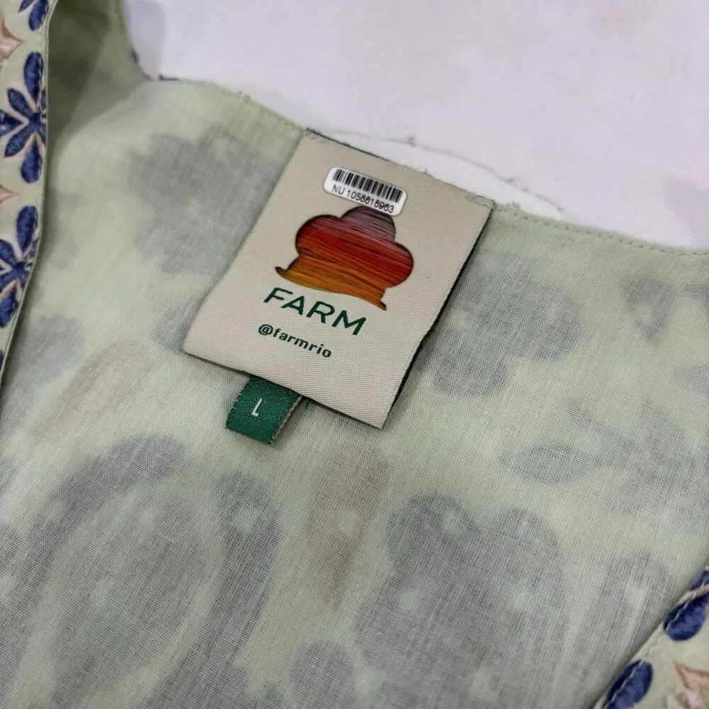 Farm Rio Dress Size Large Ocean Tapestry Midi Sleeveless Boho Anthropologie - Picture 4 of 12